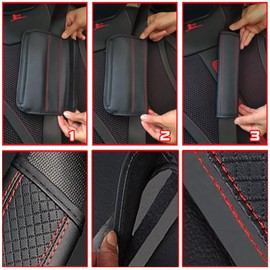 Car Seat Belt Pads, Pack of 2 Seat Belt Pads, Car Seat Belt Pads, Seat Belt Pads, Adult Seat Belt Pads, for Car Seat Belt Children and Adults (Black Red)