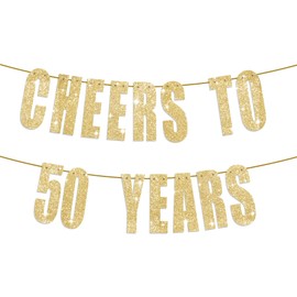 FTWMEME 50th Birthday Decoration - Cheers to 50 Years, 50th Anniversary Decorations, 50th Birthday Banner, Elegant 50th Birthday Party Decorations, 50th Wedding Anniversary Decorations