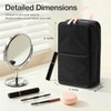 Abiudeng Stand Up Travel Makeup Bag, Small Black Waterproof Cosmetic