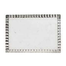 Godinger Ripple Silver Marble Tray 18X12