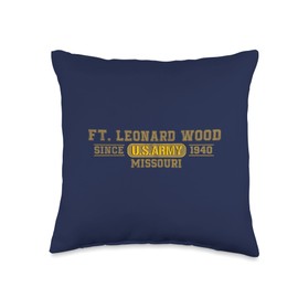 Fort Leonard Wood - Missouri US Army Base Fort Leonard Wood-US Army Base Vintage Throw Pillow, 16x16, Multicolor