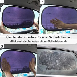 Mulor Car Window Shade Electrostatic Adsorption Side Window Sun Shade for Baby UV Protection 51×31 CM Universal Size Pack of 2