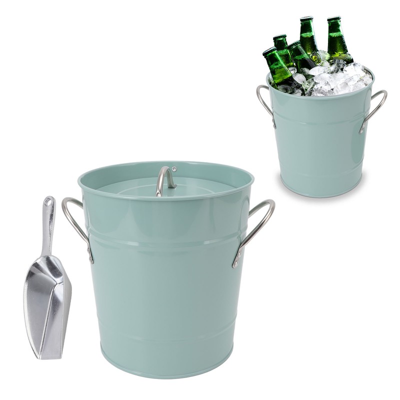Round Ice Bucket Multipurpose Safe Galvanized Ice Buckets with Lid