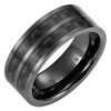 Willis Judd 7mm Mens Black Ceramic Ring for Men Engraved