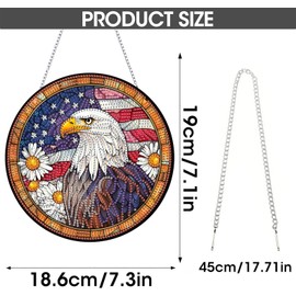 SKRYUIE Hanging Diamond Art Kits for Adults Pendant Bald eagle, Special Shaped Crystal DIY Diamond Painting Kit, Acrylic Board Wreath Pendants Double Sided, Home Decor 7.48 x 7.32 Inch c12