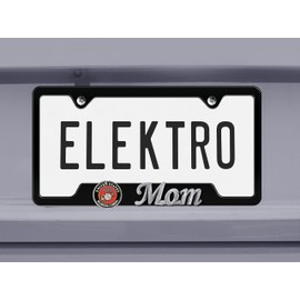 Marines Mom 3D Black Metal License Plate Frame