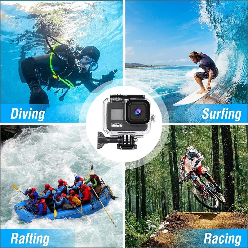 Lupholue Waterproof 60M Transparent Underwater Housing Case with Filter and