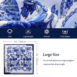 vimate Silk Like Scarf, Spring Women's 36 X 36 Square Satin Scarf for Hair Wrapping at Night.