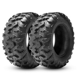 Set of 2 HALBERD ATV Tires, 25x11x10 ATV Tires, 6PR All Terrain 25x11-10 Trail Sand ATV UTV Off-Road Tires, 17mm Tread Depth, Tubeless