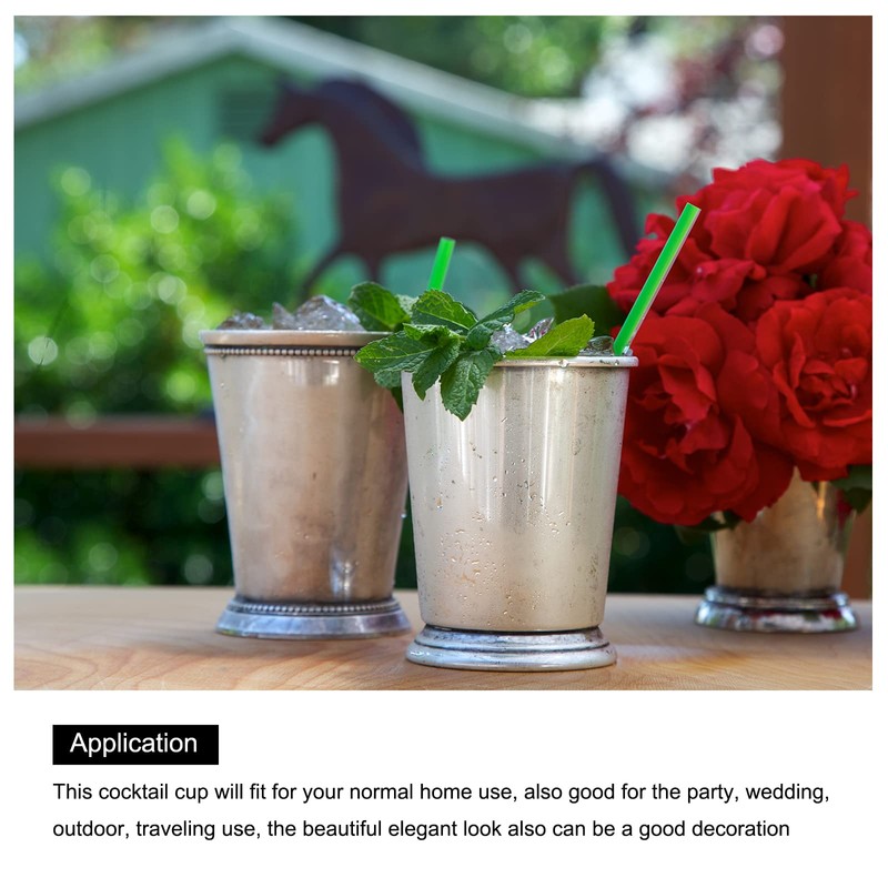 sourcing map Mint Julep Cup, Stainless Cocktail Cup Tumbler 350ml