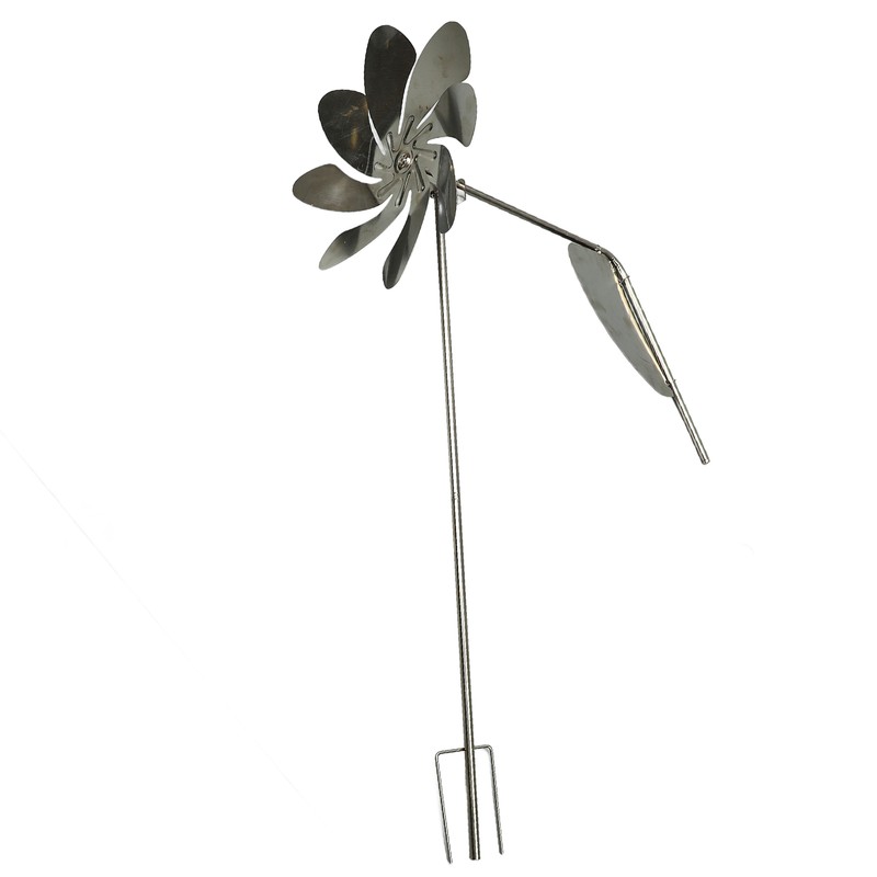 Metal Windmill 360 Degree Rotation Rustproof Waterproof Decorative Stake Wind