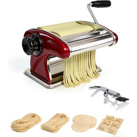 XINGYUEXUAN Manual Pasta Maker - Stainless Steel Noodle Machine with 2mm/4mm Cutters, Hand Crank for Homemade Spaghetti & Fettuccine