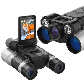 Night Vision Binoculars with 2.4" IPS Screen, 12X Zoom Digital Binoculars with Camera, Includes 32GB Memory Card, Infrared Low Light Binoculars for Bird Watching, Hiking, Travel