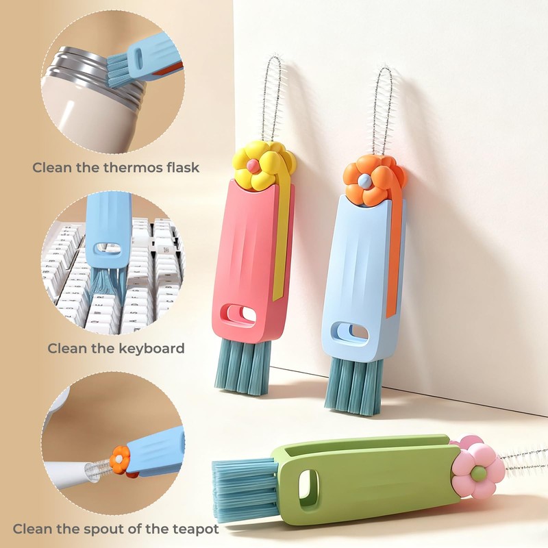 3 PCS 3 in 1 Cup Lid Gap Cleaning Brush,