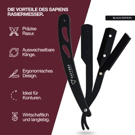 Sapiens Razor with Interchangeable Blades - Professional Razor with 10 Derby Razor Blades (20 Individual Blades)