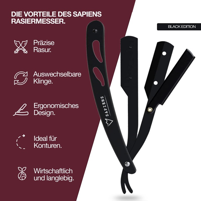 Sapiens Razor with Interchangeable Blades - Professional Razor with 10