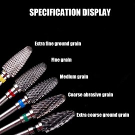 Alicer Bits for Electric Nail Cutters, Pack of 5 Tungsten Carbide Nail File Bits, Professional Nail Cutter Attachments for Nail Gel, Acrylic Nails, Manicure Pedicure