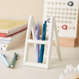 Handmade Ceramic Holder Stand for Toothbrushes, Makeup Brushes, and Pens - Minimalist Design for Bathroom Vanity and Countertops Decor (White)