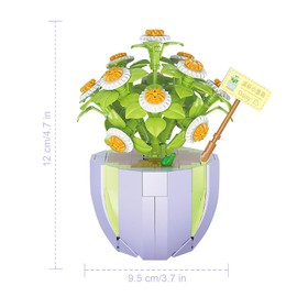 Darryy Bouquet Building Block with Exquisite Packaging Boxes, Flower Building Blocks Set, Home Decoration, Room Decoration, Gift for Women and Men, Botany Collection (Daisies)