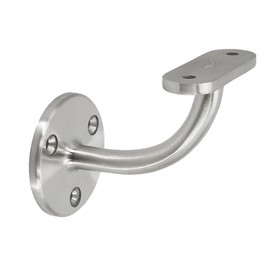 Stainless Steel 316 [Marine Grade] Wall Mount Handrail Bracket for Wood & Metal Stair Railing, Support Flat Surface Square Tube, Satin, 1-Pack
