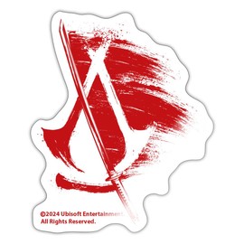 Spreadshirt Assassin's Creed Shadows Rotes Logo Transparent Sticker, max. 10 x 10 cm, 10 x 10 cm, Weiß glänzend