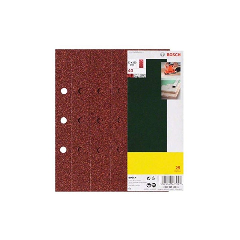 Bosch 2607017104 Sanding Sheet-Set for Tightened Orbital Sanders, Red, 93