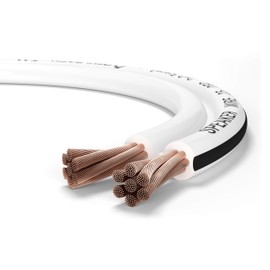 Oehlbach Speaker Wire SP-25 Stereo Hi-Fi Speaker Cable, Speaker Cable with OFC (Oxygen-Free Copper) 2 x 2.5 mm² Mini Coil Speaker Cable - White 10 Metres