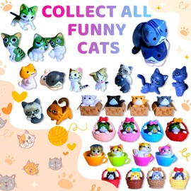 Relaxcation 6 Bath Bombs Set for Kids with Toys Inside - Surprise Cute Cats Inside Handmade