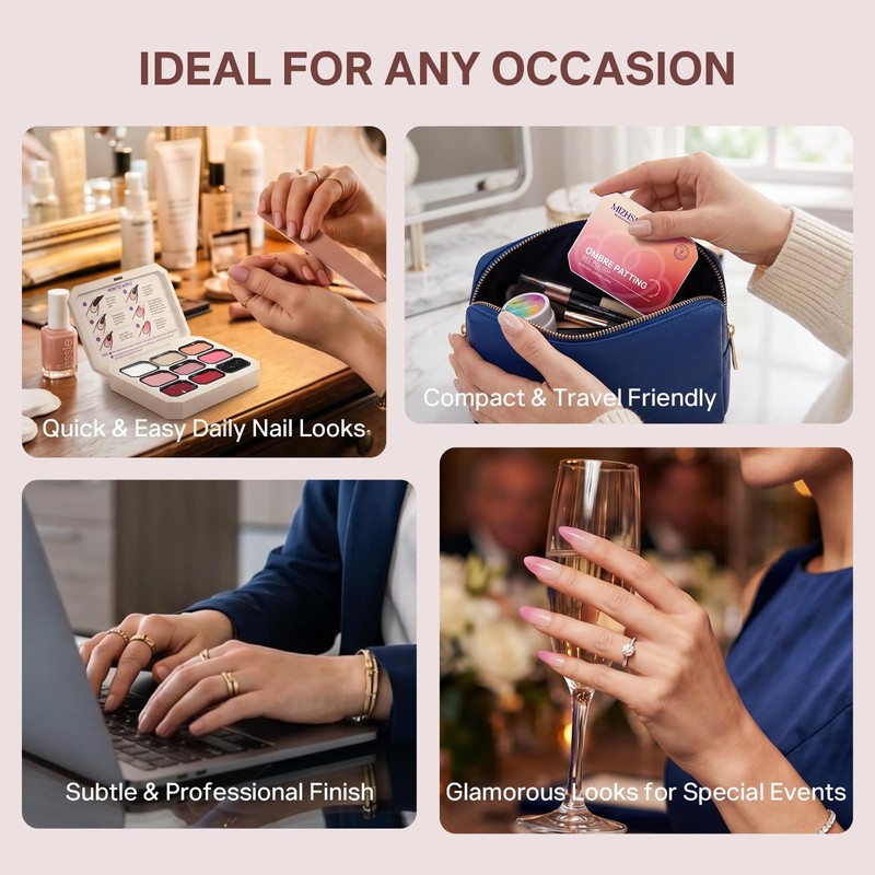 9 Neutral Colors Patting Gel Polish Palette for Ombre Nail