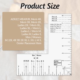 Left Chest Logo Placement Tool for Heat Press T-Shirt Ruler Guide for Vinyl Alignment, Embroidery Placement Acrylic Sewing Ruler for Adult Size Heat Press Printing Pattern Making
