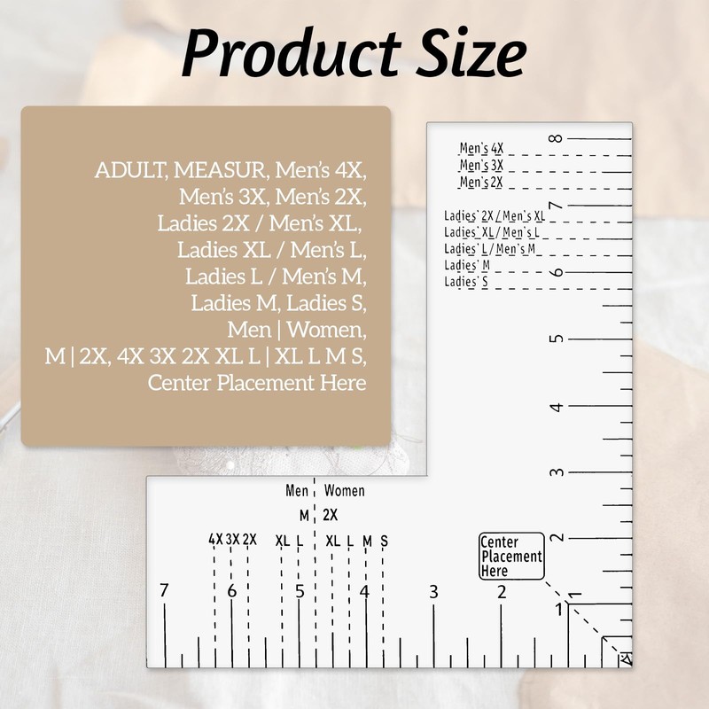 Left Chest Logo Placement Tool for Heat Press T-Shirt Ruler