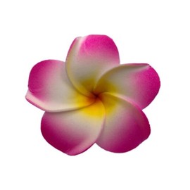 3pcs 3.5 Inch Women's Fashion Hawaiian Plumeria Flower Foam Hair Clip, 90mm (Hot Pink, White, Yellow) Fashion Headpiece