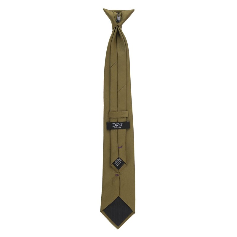 DQT Men's Plain Twill Wedding Formal Clip On Tie -