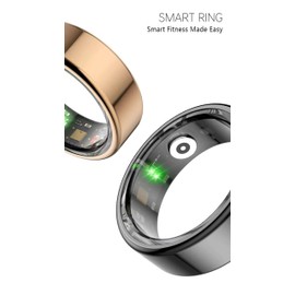 Smart Ring for Women Men, Smart Ring w/Heart Rate Sleep Blood Oxygen Monitor IP68 Bluetooth Health Ring Waterproof Fitness Tracker Pedometer Calories Step Counter, Black #7