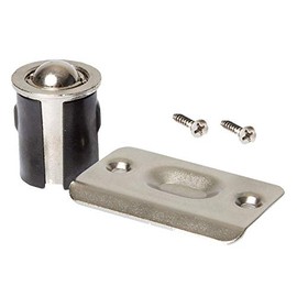 Brushed Nickel Closet Door Drive-in Ball Catch with Strike Plate (1 Pack, Satin Nickel)