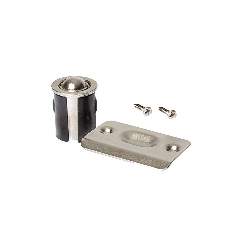 Brushed Nickel Closet Door Drive-in Ball Catch with Strike Plate