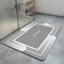 Non-Slip Bath Mat, 17x27 Inch Quick Drying Rubber Backing Rug