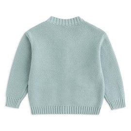 Curipeer Toddler Girls Cardigans Long Sleeve Button Closure Blue Knit Sweaters Outfits with Pockets