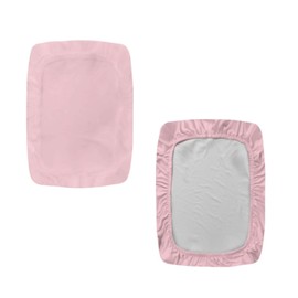 Bivxisrvo Pink 2pcs Rectangle Stool Covers Stretch with Elastic Bar Stool Chair Covers Rectangle Vanity Chair Covers Slipcover Washable Stretch Barstool Covers with Elastic Bands