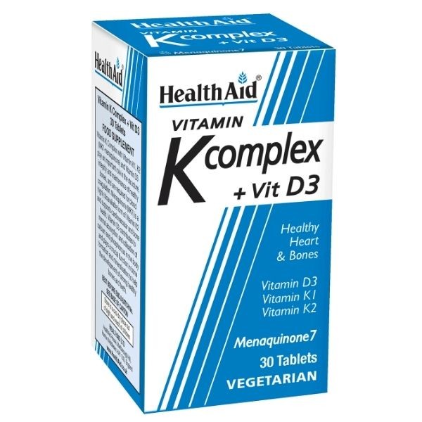 Health Aid Vitamin K Complex + Vit D3 30 veg tabs