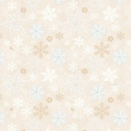 Henry Glass I Love Sn'Gnomies Flannel F9636 33 Beige Snowflake BTY