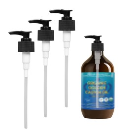 Elvxhke Dispenser Pump Compatible with Queen of The Thrones Castor Oil &Heritage Store and RejuveNaturals Castor Oil,3 Pack Pump for 16oz Castor Oil