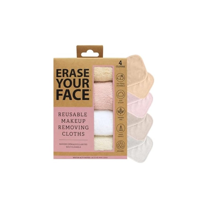 ERASE YOUR FACE Danielle Enterprises - Paños de maquillaje reutilizables