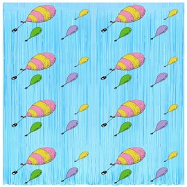4 Pack Oh The Places You' ll Go Party Backdrop Decoration 3.2ft X 8.2ft Graduation Fringe Curtains for Kindergarten Preschool Graduation Party Decor Supplies