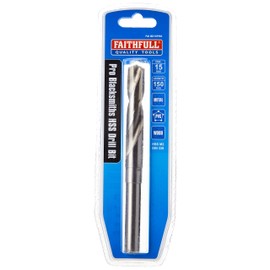 Faithfull FAIBD15PRO Blacksmiths Professional Reduced Shank HSS Drill Bit 15mm For: Hardened Alloy, Alloy, Carbon, and Stainless Steel, Cast Iron, Wood and Plastics