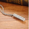 Rockyu Amulet Necklace, Men's, Long Necklace, Sutra Pendant, Openable Capsule,