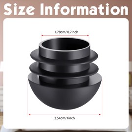 Blulu 20 Pieces 1 Inch Round Black Plastic Chair Leg Inserts 7/8 End Rubber Caps Plugs for Metal Legs Tube Inserts Furniture Feet Patio Glide Floor Protectors,1 Inch (25mm)