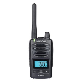 Oricom DTX600 Waterproof IP67 5 Watt Handheld UHF CB Radio - 80 channels, Duplex, Die-Cast Metal Chassis, Switchable RF Power, WaterProof Dust IP67, Signal monitoring, Triple watch