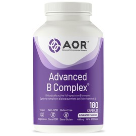 AOR AOR Advanced B Complex Capsules, 180 Count 60-Day Supply - Full-Spectrum B Vitamin Blend with B1, B2, B3, B5, B6, B12, Inositol, Folic Acid & Biotin - Vegan, Non-GMO & Gluten-Free - Promotes Energy