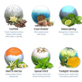 Organic Bath Bombs Gift Set for Men - Vegan Natural Ingredients - Absolutely Safe for Men - Relaxing Epsom, Himalayan, Dead Sea Salts & Essential Oils - Made in The USA